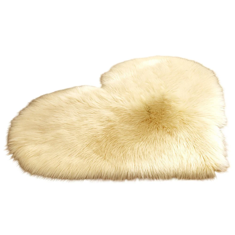 Heart Shape Faux Fur- Rug Bedroom Fluffy- Shaggy Area Rugs Sheepskin Fuzzy Rug Carpets Throw Shag Rug Sofa Decor Floor Mat Plush