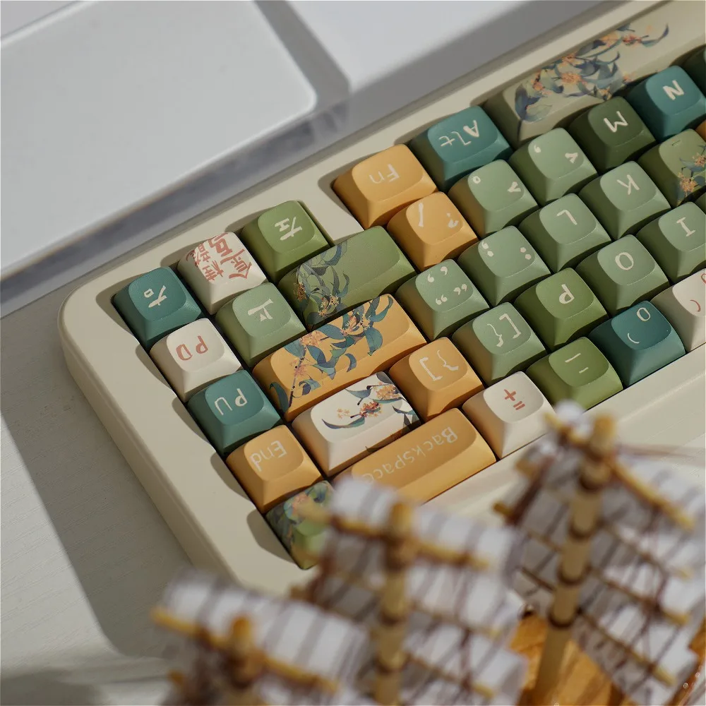 

Jingui Oolong, Keycap 152 Keys, Cherry/URE PBT for 61/64/87/104/108Keys GMK67 Gaming Mechanical Keyboard