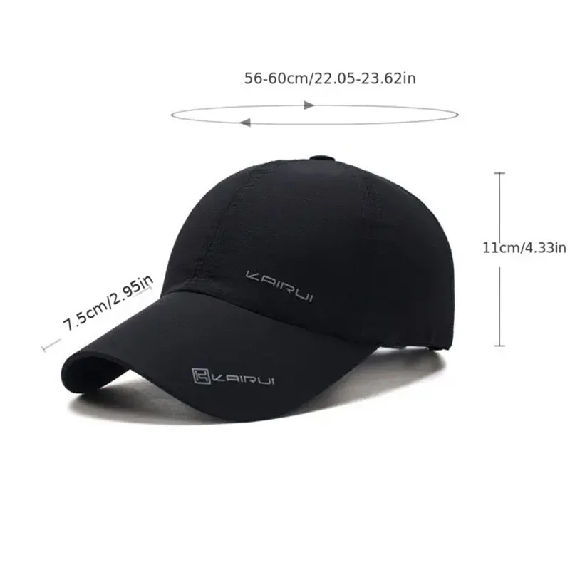 Solide Sport Baseball mütze, Sonnenschutz schnell trocknende Schnapp schnalle Softtop lässig Outdoor Papa Hut für Erwachsene – Detail 1