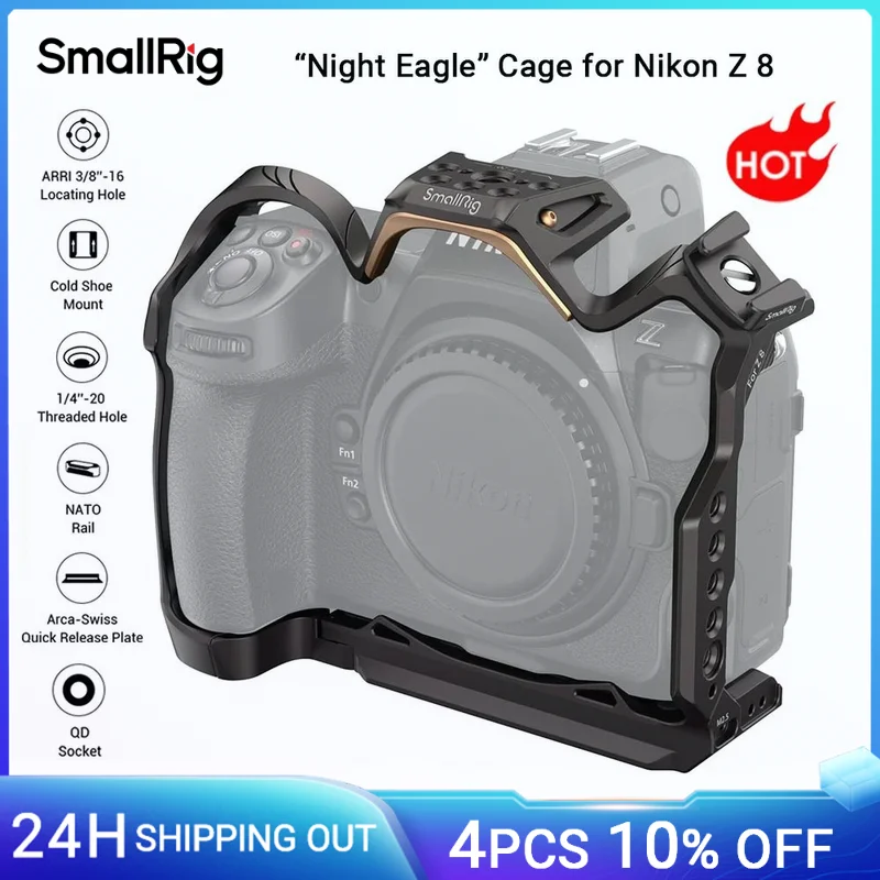 SmallRig Night Eagle Z8 Camera Cage for Nikon Z 8 Full Cage with Quick Release Plate for Arca-Swiss for Microphone & Light -4316