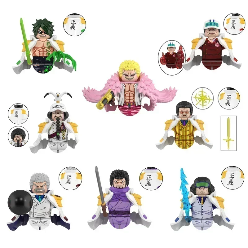 

Luffy Zorro Marco Reiju Kaidou Building Blocks Japan Anime Bricks Dolls Mini Action Toy Figures Assemble Blocks Children Gifts