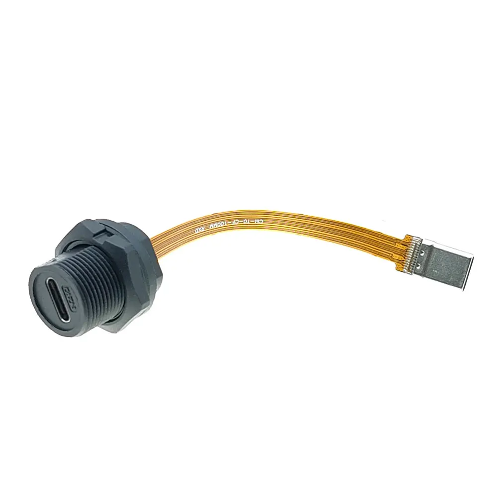 1PCS Type-C Threaded Snap FPC Waterproof Plug IP67 IP68 Data Connector USB3.1  Male Female Plug Socket