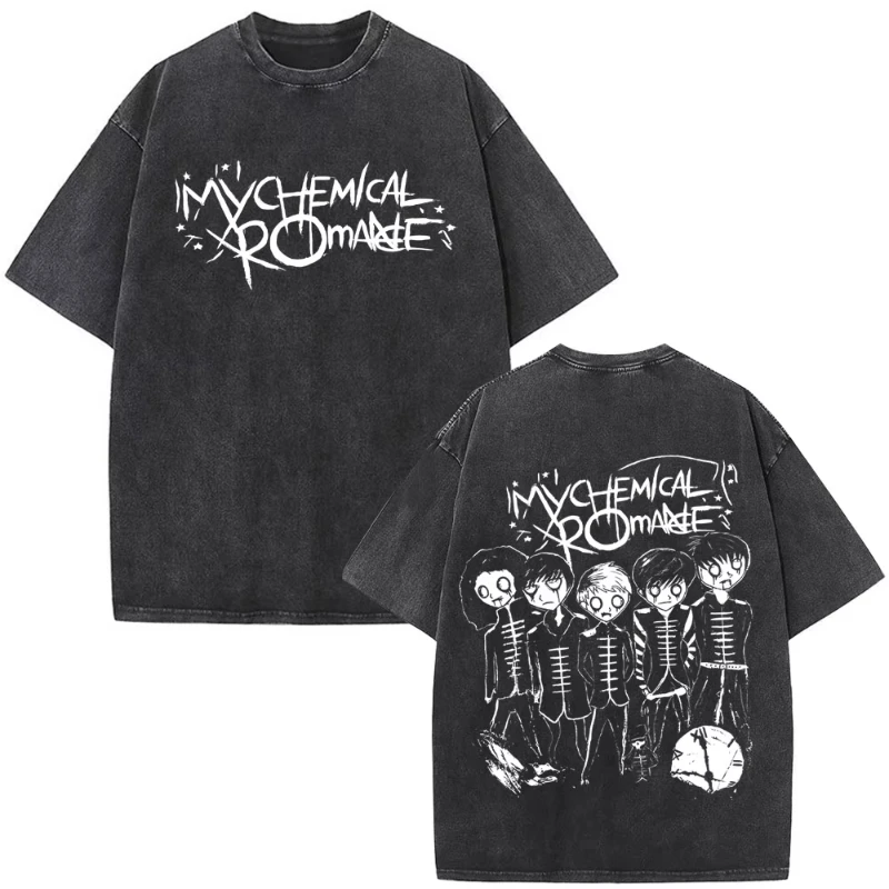 2026 Rock Band My Chemical Romance Vintage Washed T-shirt Three Cheers Sweet Revenge Gothic T-shirts Men's Women Cotton T Shirts