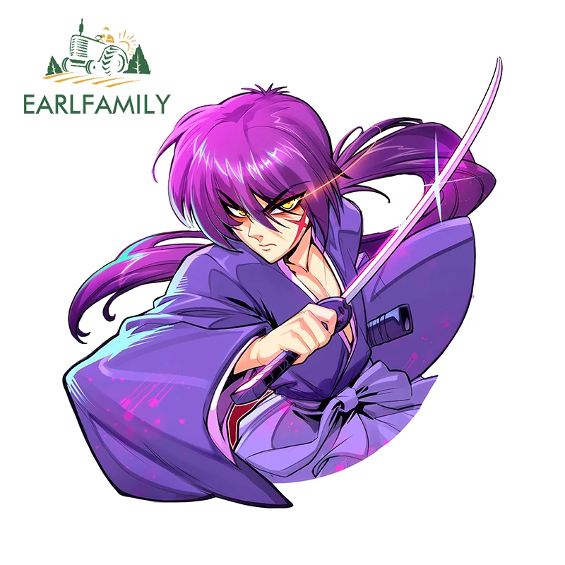 EARLFAMILY 13cm X 12.7cm Rurouni Kenshin Original Decal Anime Swordsman Vinyl Punk Amusing Car Stickers Sunscreen Cyber Decor