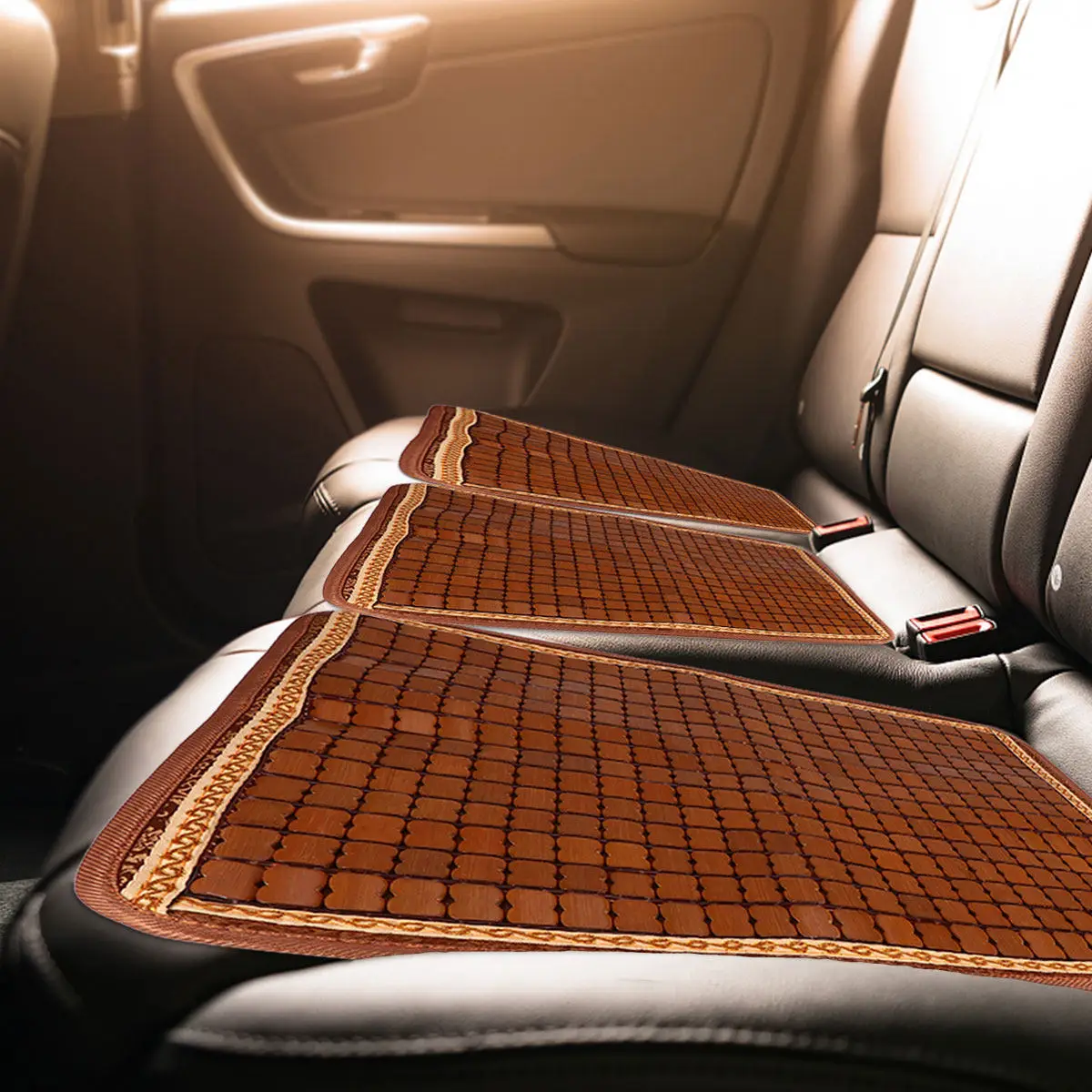 1Pcs Bamboo Cooling Cushion Mat Soft Dry Non-Slip Summer Seat Pad for Living Room Office Car Promotes Circulation Sleep Comfort
