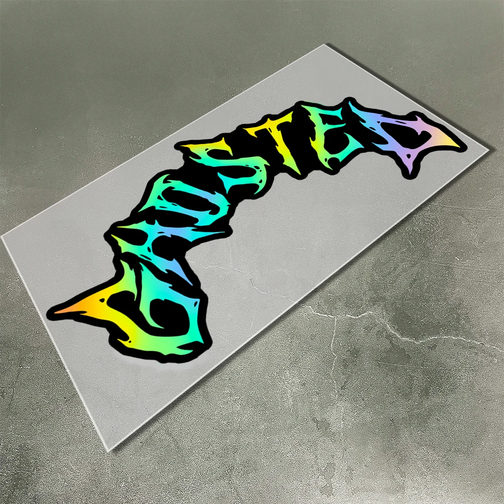 Funny Gothic Rock Font Vinyl Sticker Waterproof Removable Decal for Car Window Windshield Motorcycle Helmet Halloween Decor