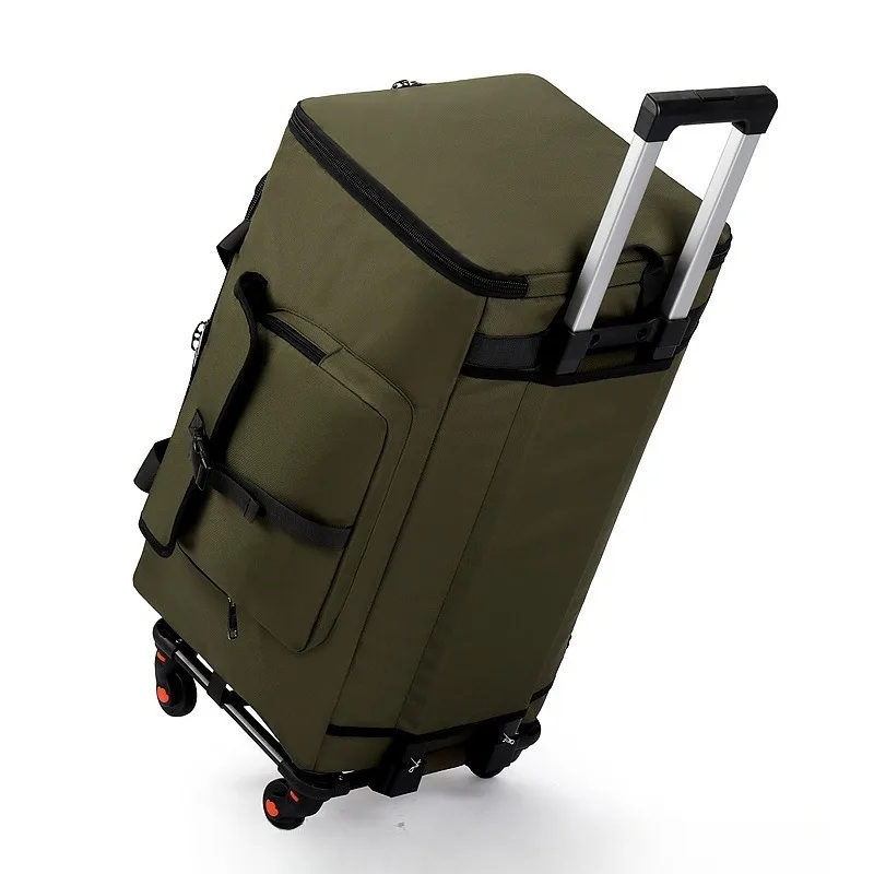 Foldable Rolling Travel Bag, Large Capacity Backpack Duffel, Lightweight handheld Spinner Wheel Luggage for Long Short Trip