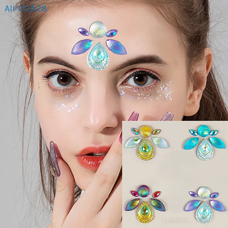 3D Face Tattoo Jewels Stickers Shiny Face Decoration Rhinestones Sticker Body Art Decoration Stage Makeup Decoration Tool