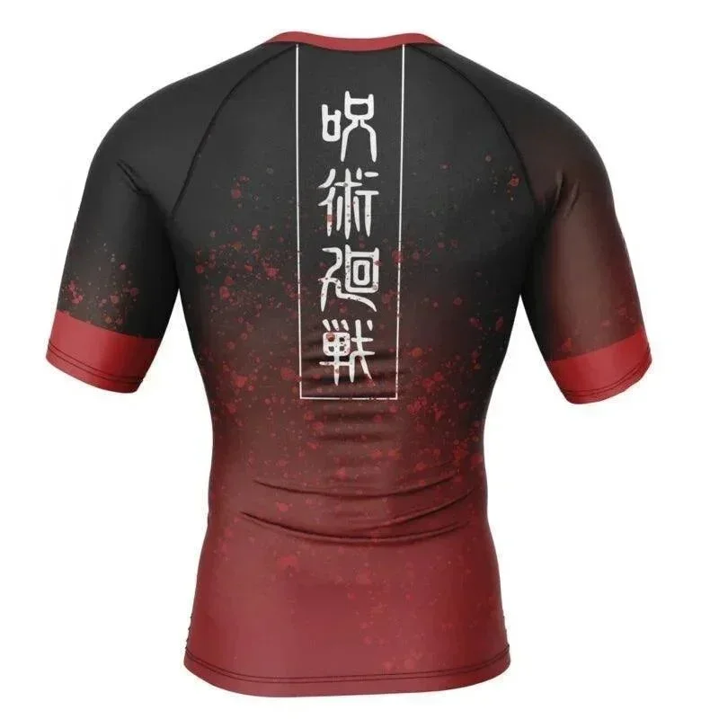 Men's Horror Blood Hand Sports T-shirt, Quick Dry Breathable. Soft Stretch Milk Silk Fabric, Slim Fit Gym Training Daily Wear