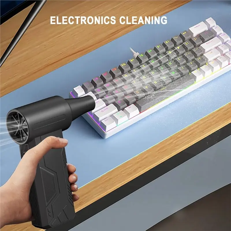 مروحة توربو بمحرك كهربائي لاسلكي من Flash Trend، منفاخ غبار قابل للتعديل بأربعة سرعات لأجهزة الكمبيوتر المحمول والسيارة وتنظيف المنزل #5