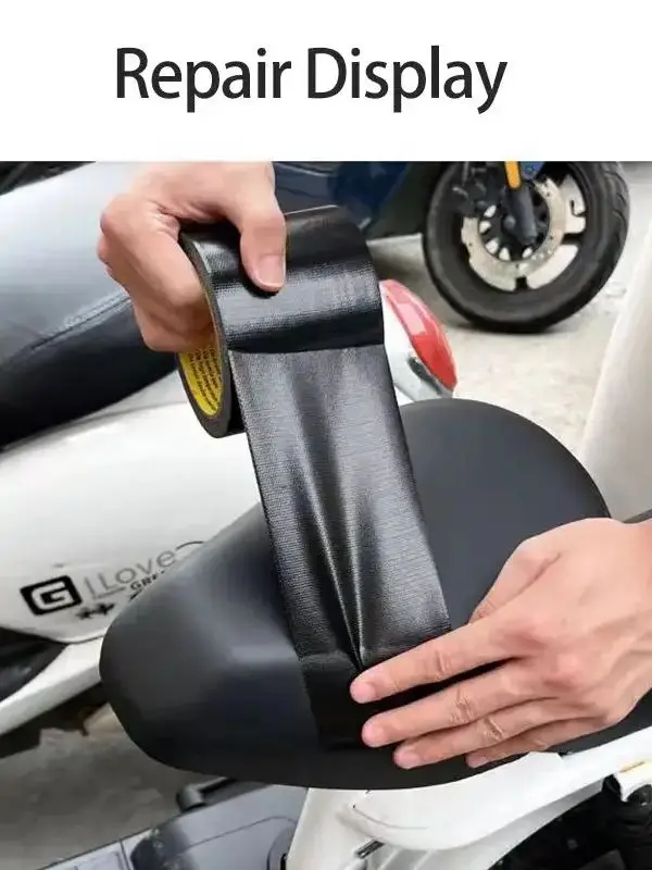 1roll Black Super Adhesive Fabric Duct Tape, Electric Bicycle Seat Repair, Tarpaulin Repair,blocks Water and Leaves No Glue image 4