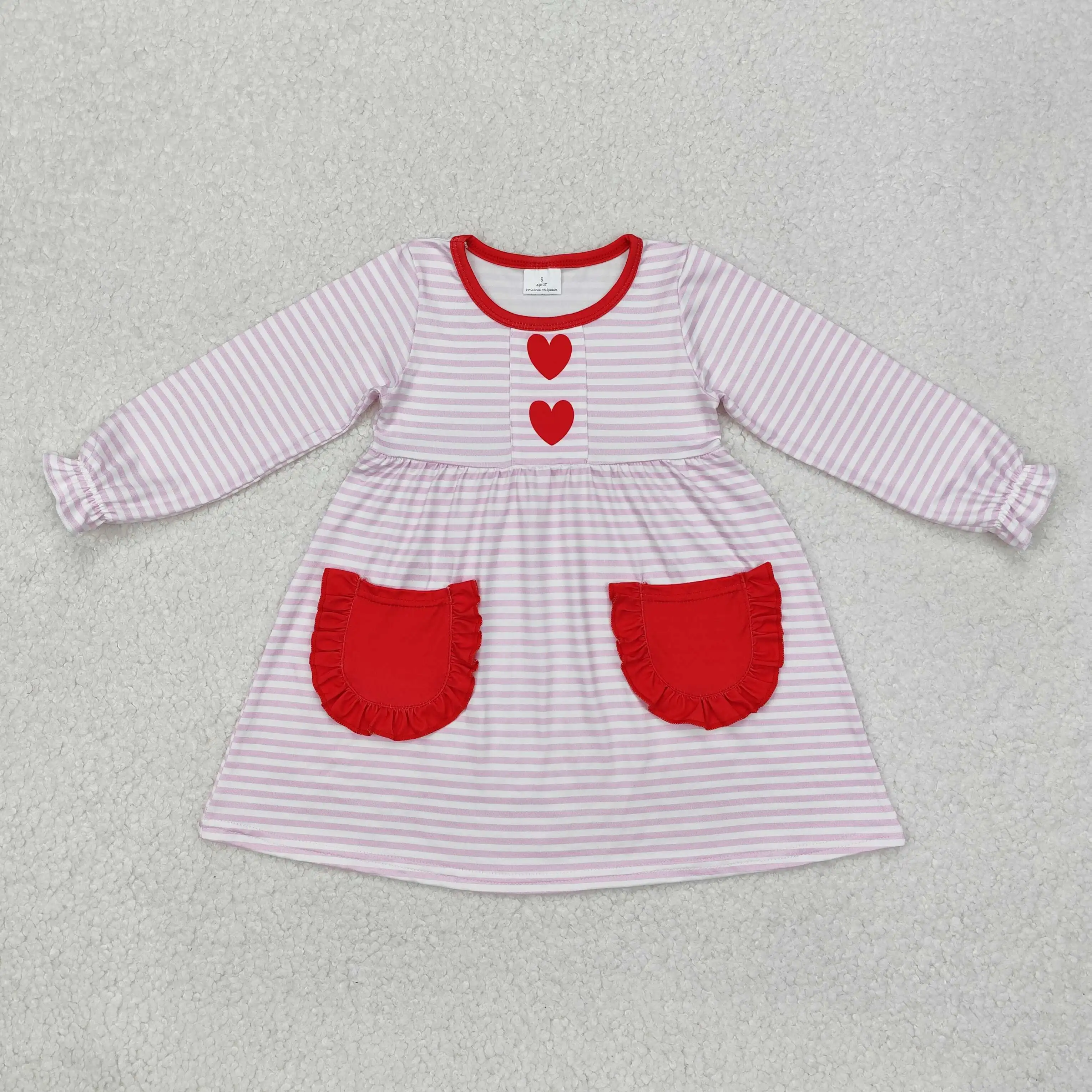 New rts Infant Girls Spring Long Sleeve Dress Wholesale Fine Floral Print Fashion Design Girl Skirt