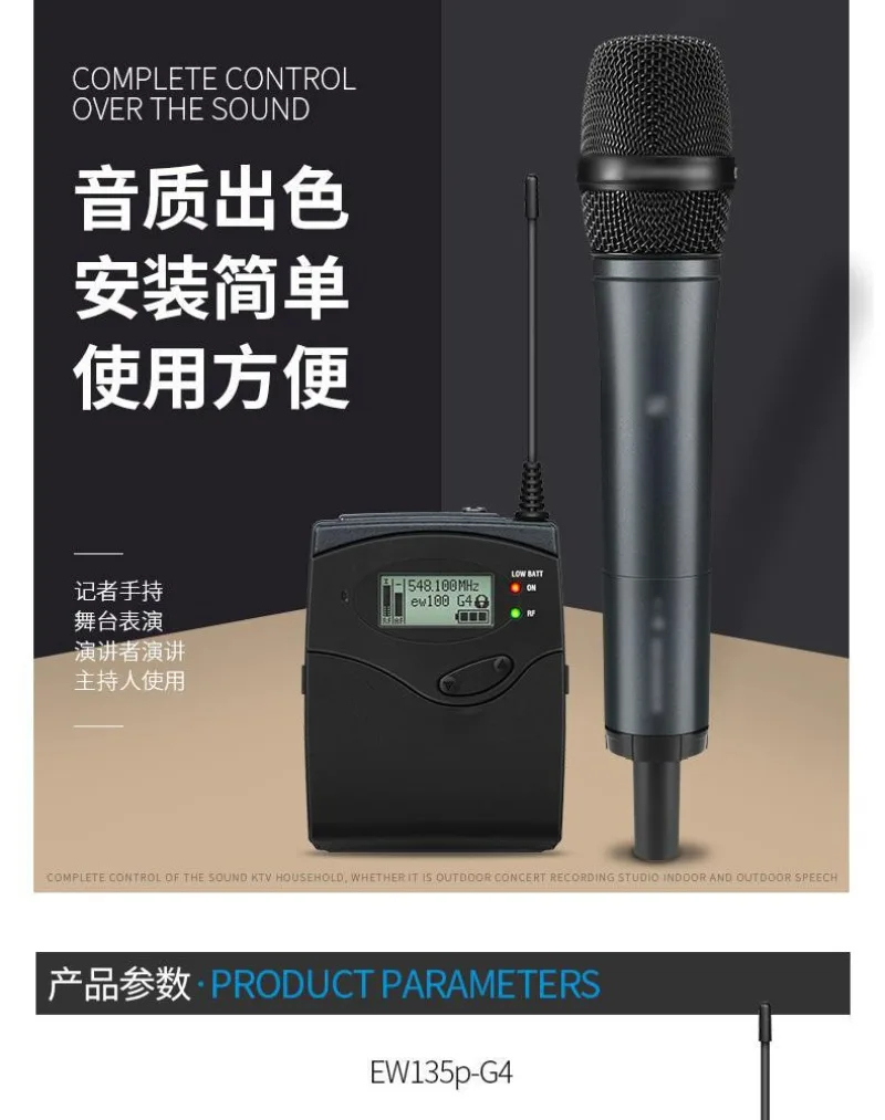 Microphone sans fil G4, pour interview, conférence, performance, microphone portable, collier sans fil, diffusion en direct