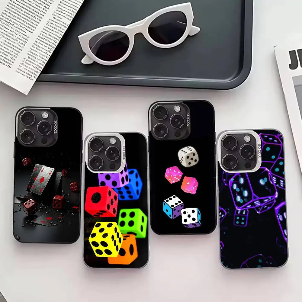 

C-Colors D-Dice Phone Case For iPhone 17,16,15,14,13,12,11 Plus,Pro Max,XS,Colored silver phone case