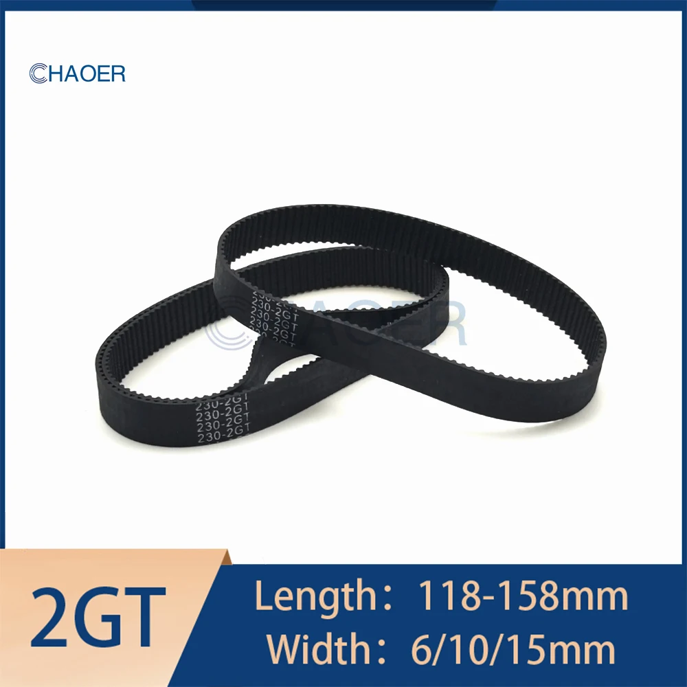 

2GT Synchronou Belt Length 118-158mm WIdth 6-15mm Close-loop Timing Belt For 3D Printer Part GT2 Pitch 2mm Rubber Drive Belt