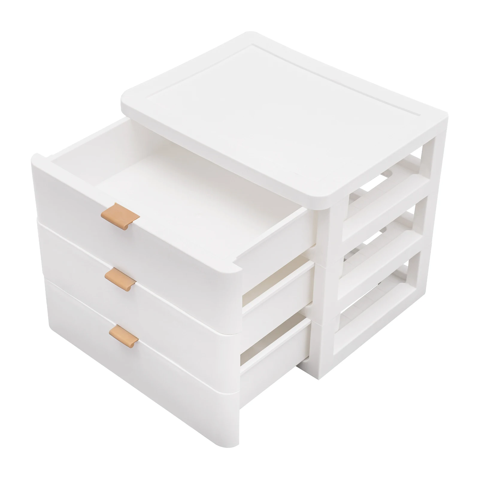 Large-Capacity 3-Tier Storage Organizer, Sturdy PP Material, Stylish White Design