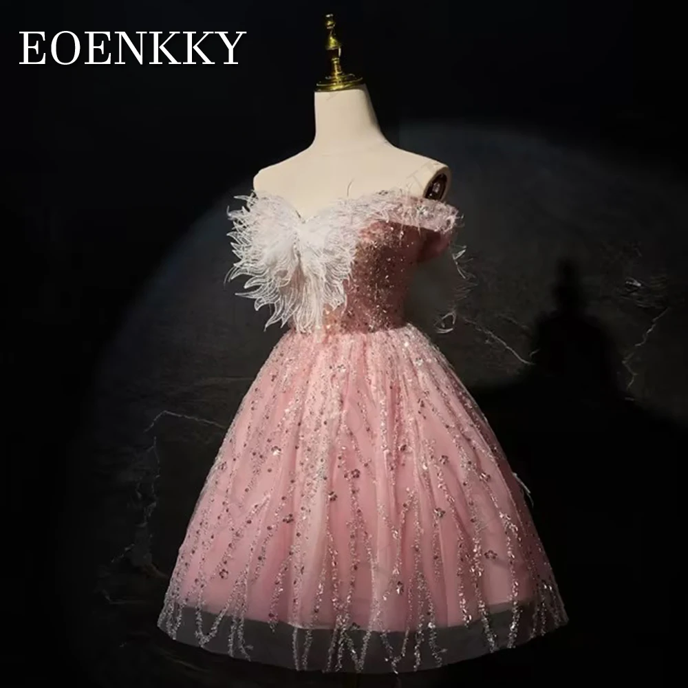 Luxury Sequined Off Shoulder Prom Dress Butterfly Lace Pearls Mini A Line Graduation Dresses Sweetheart Neck вечернее платье