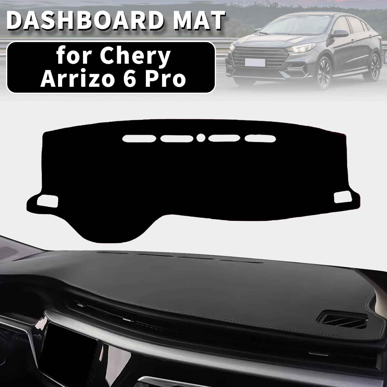 

для Chery Arrizo 6 Pro 2018 2019-2023 ​ ​ Коврик-накладка на приборную панель, защита от УФ-излучения, солнцезащитный коврик, аксессуар для стайлинга автомобиля