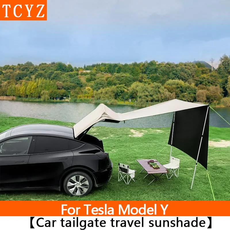 

For Tesla ModelY 21-2025 Outdoor Car Trunk Tent Waterproof With Canopy Car Trunk Extension Tent Sunshine-Proof Camping Equipment