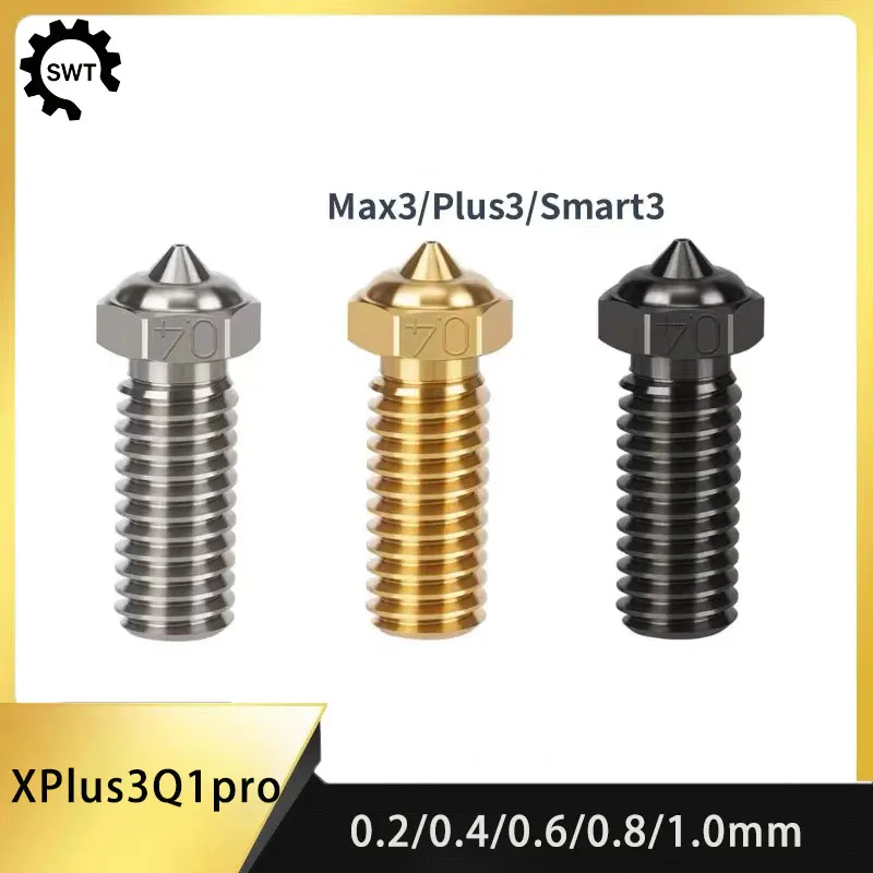 QIDI X-Plus3 & Q1 Pro CHT High Flow Nozzle Brass Copper Plated Hardened Steel High Speed Extrusion Replacement Print