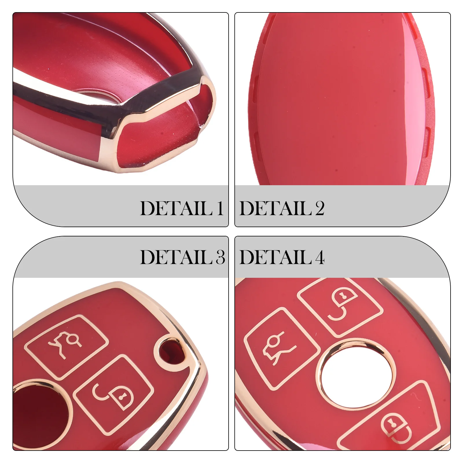 

Dust and Scratch Resistant Key Case Cover for Mercedes For Benz A B C E S Class W204 W205 W212 W213 W176 White