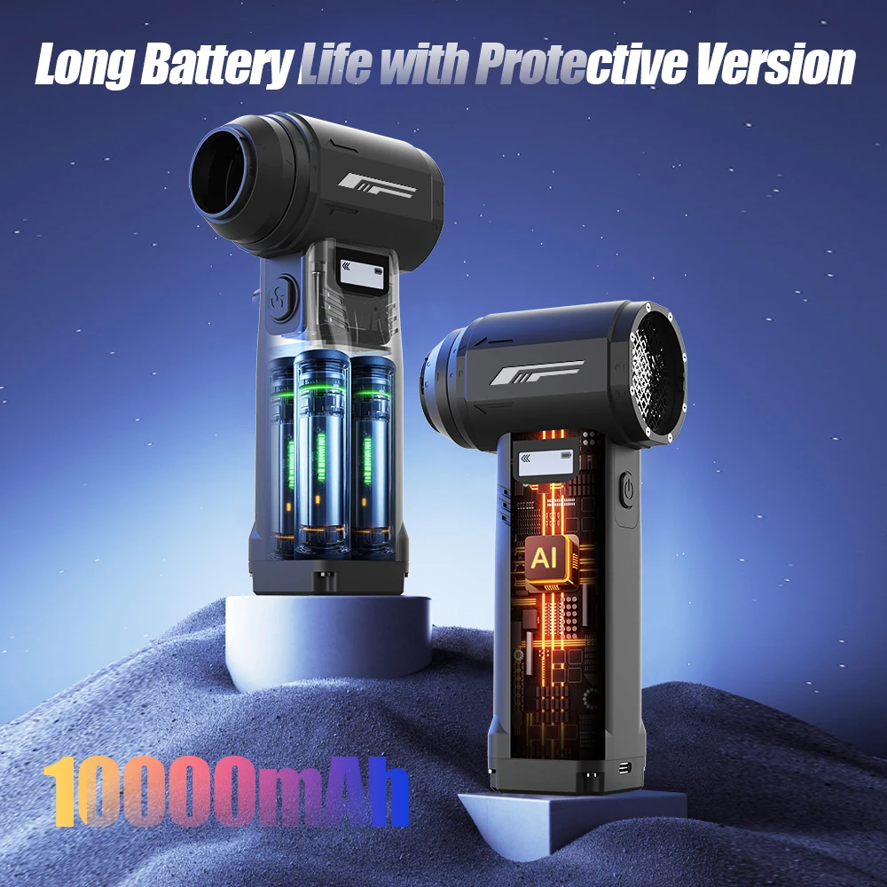 Ventilatore elettrico di livello professionale, ventilatore a turbina regolabile a 10 velocità da 90.000 giri/min, polvere e neve a turbina ultrapotente