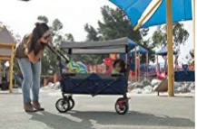 Folding Wagon Cart Heavy Duty Collapsible Utility Wagon All Terrain Outdoor Garden Beach Wagon Cart