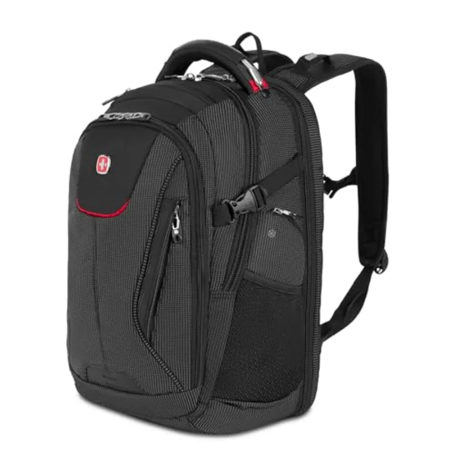

Travel Tech Elite Laptop Backpack for 16 Laptops Black Dot with ScanSmart TSA-Friendly Design USB Port Shoe Compartment Organiz