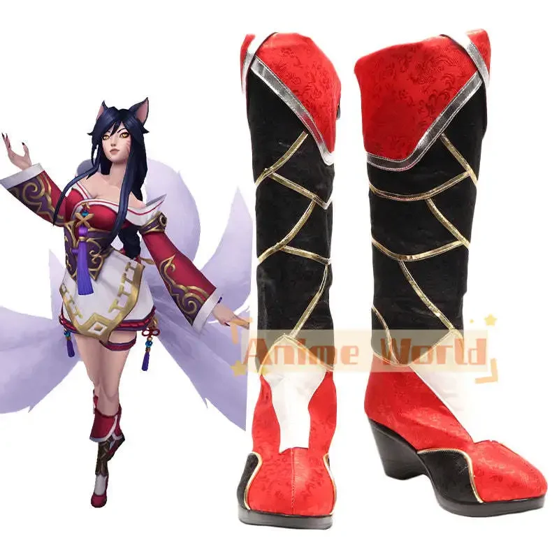 

Оригинальная игра Ahri Shoes, ботинки для косплея, карнавальные ботинки на Хэллоуин, индивидуальный заказ