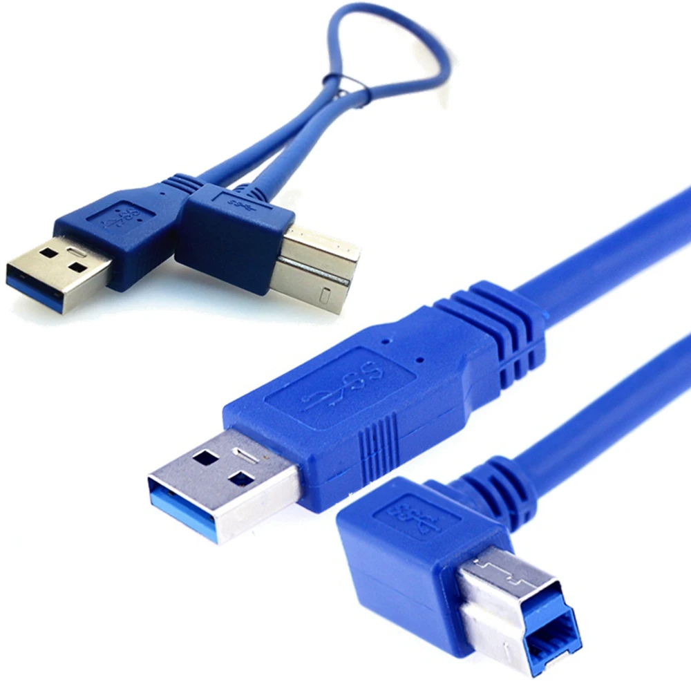 프린터 하드 드라이브 박스 데이터 케이블, USB 3.0 프린터 엘보 데이터 케이블, USB 변속기 라인-B 수 포트