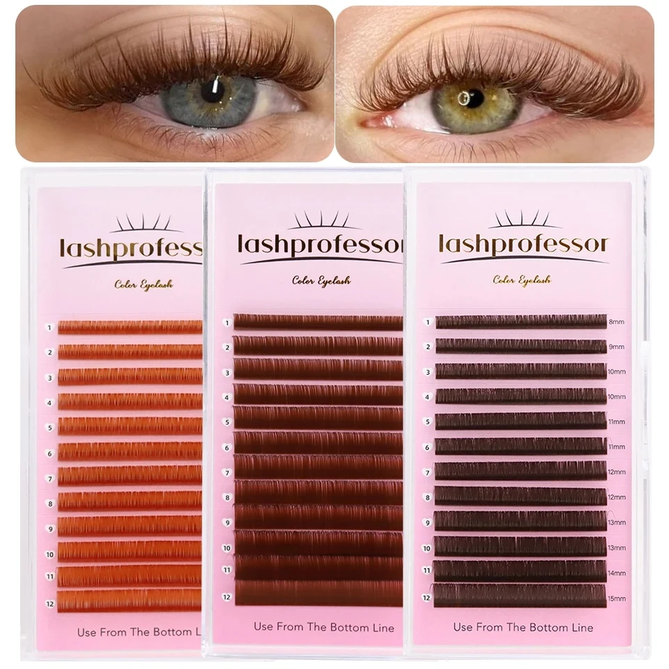 

Brown Lashes Extension 8-15mm Mixed Individual Colorful Premium Dark Brown Lashes Soft Natural Mink False Eyelashes Makeup Cilia