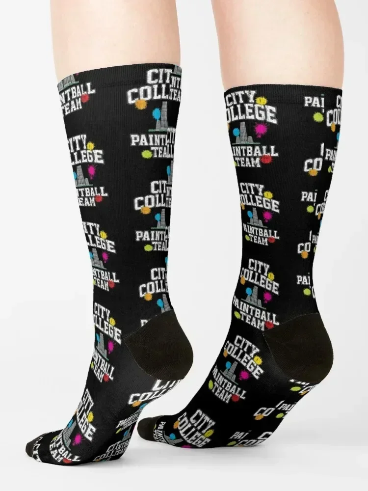 City College Paintball Team (Variant) ถุงเท้า ขายส่งยิม ของขวัญตลก Boy Child Socks Women's