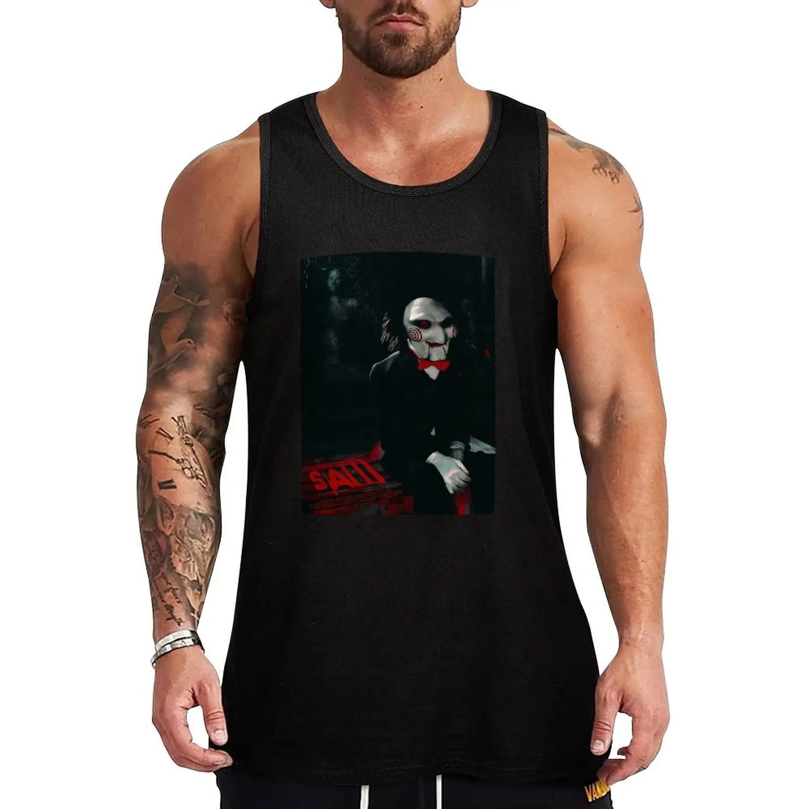 

Saw Movie Poster Poster3 Tank Top Men's gym clothing Muscle fit summer clothes