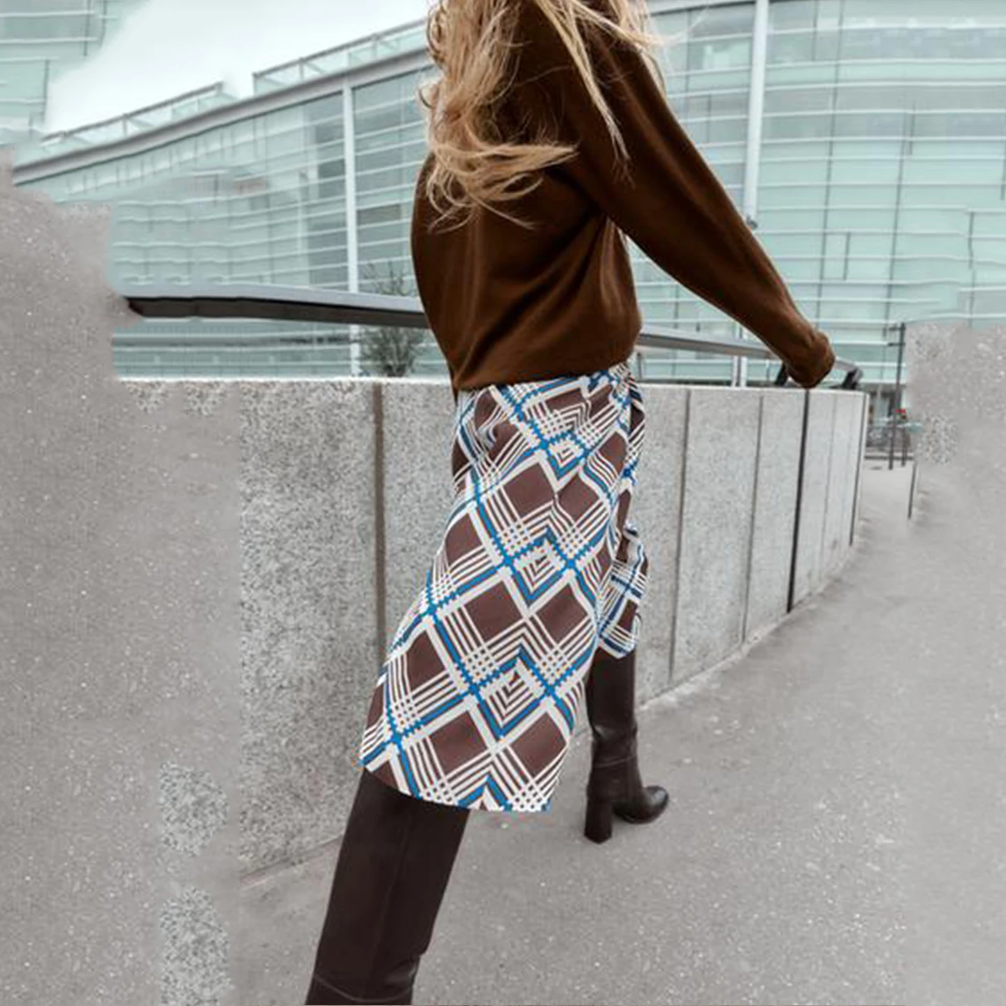 2025 Herbst Neue Sle frauen Faion Personali Gesteppte Lange Casual orts Hohe Taille Cheered Muster Damen Hosen