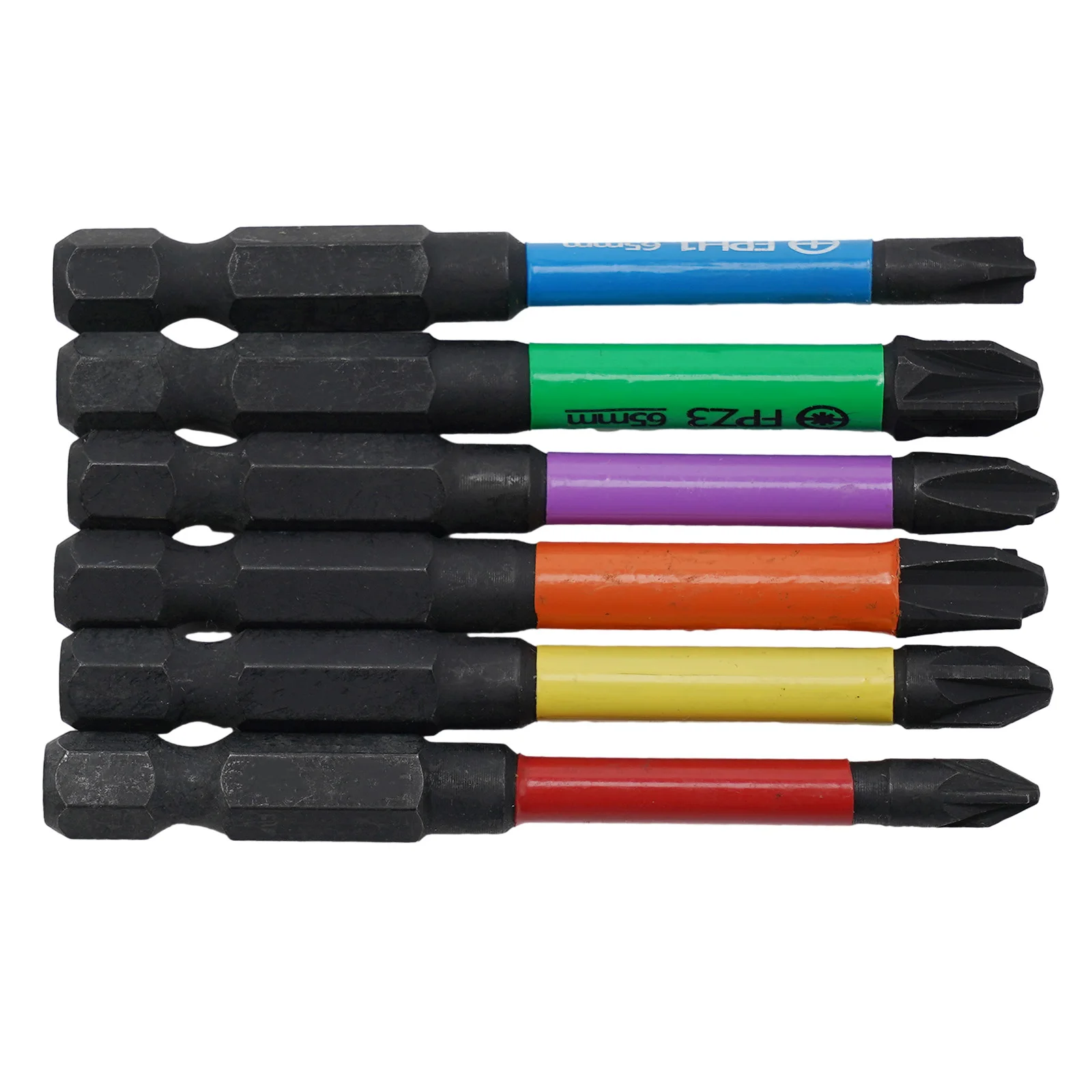 6PCS Slotted Cross Screwdriver Bits Rust Proof Set 65mm Alloy Steel FPH2 FPZ1 FPZ2 For Electrician For Socket Switch