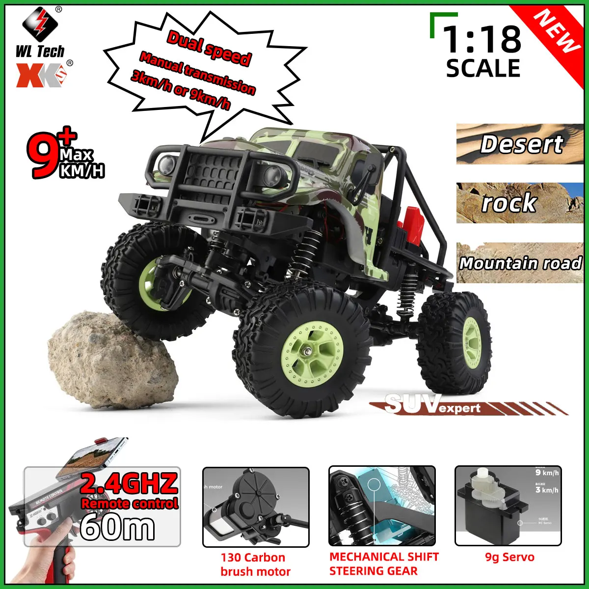 

Новый Wltoys 184021 1:18 Радиоуправляемый автомобиль 2,4G 4WD Электрический внедорожный альпинистский автомобиль Высокоскоростной гусеничный автомобиль для мальчиков Рождественский подарок