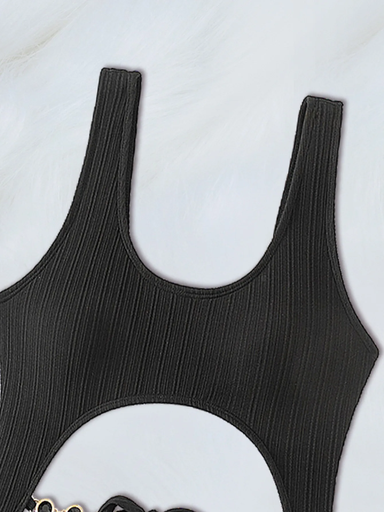 sexy nero a costine scava fuori costumi da bagno un pezzo cravatta anteriore bikini semplici costumi da bagno body donna costumi da bagno biquini tankini