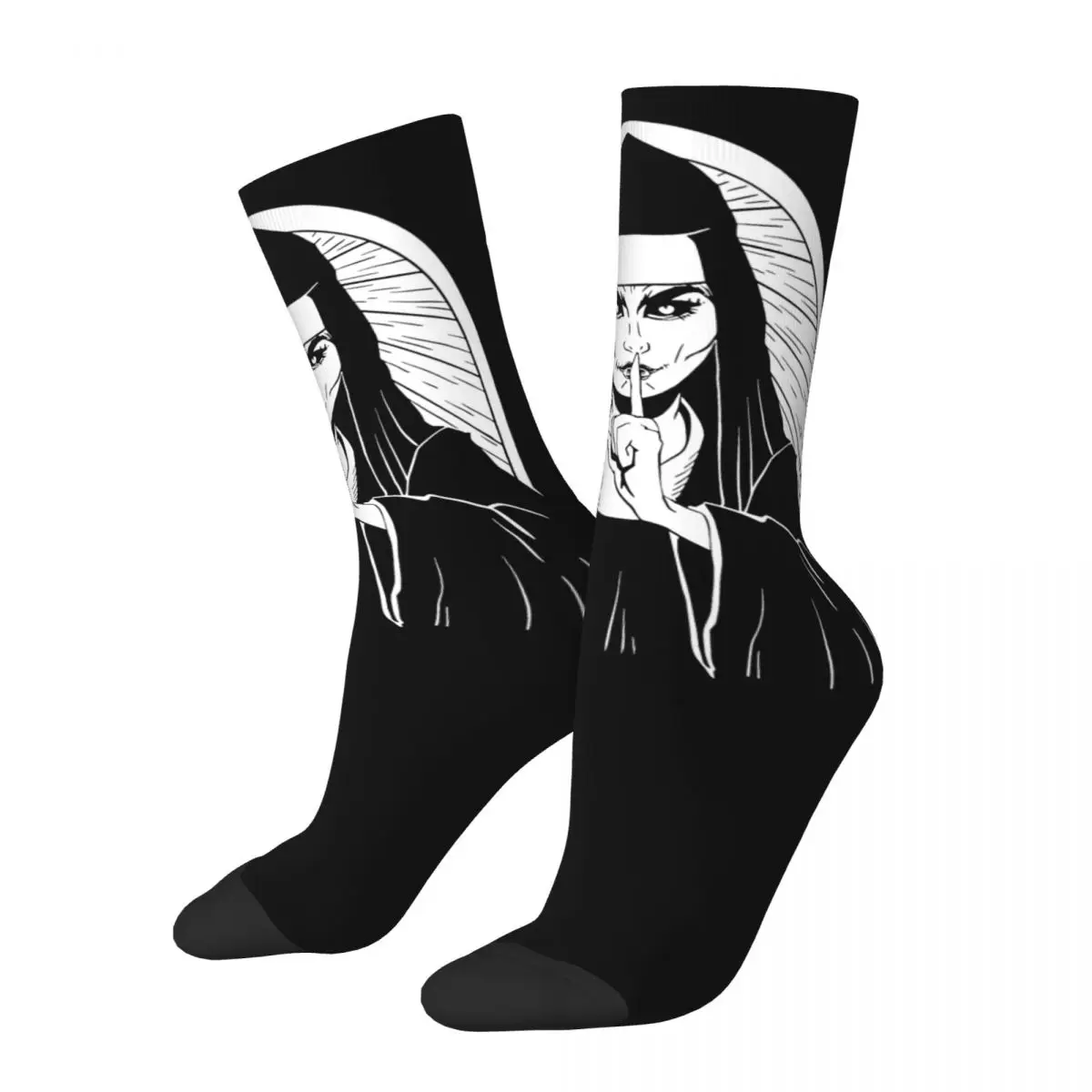 Satanic Bad Nun Socks Fashion Stockings Autumn Anti-Slip Couple Socks Soft Graphic Outdoor Sports Socks