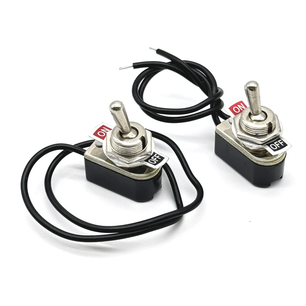 

Переключатель 3A 12 мм KNS-1, 2-контактный, ON-OFF-ON, 2 положения, 250В AC, водонепроницаемый, с проводами