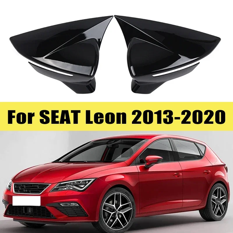 Suitable for SEAT Leon 2013-2020 Modified Cow Horn Rearview Mirror Cover Decorative Sticker Reverse Mirror Cover Protective