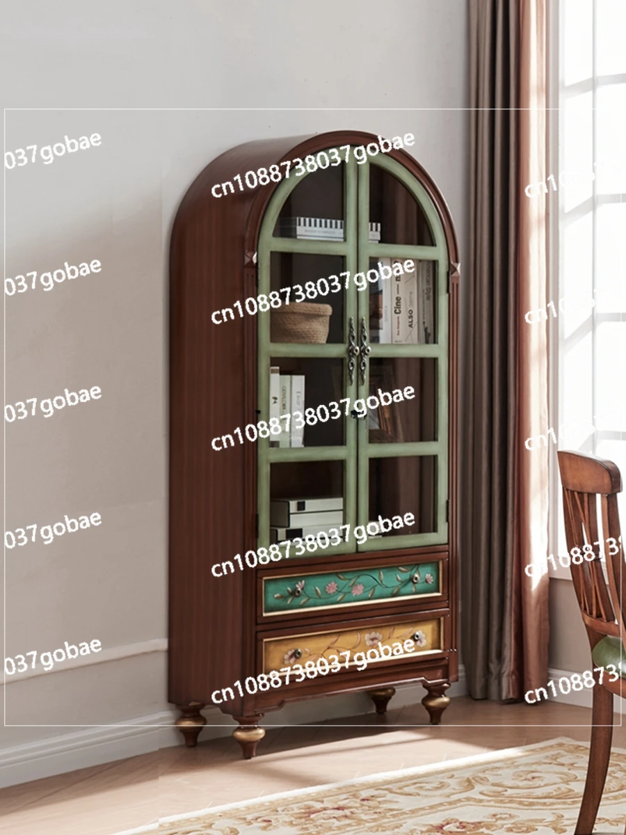 Lmm with glass two-door cabinet file cabinet sideboard cabinet bookshelf