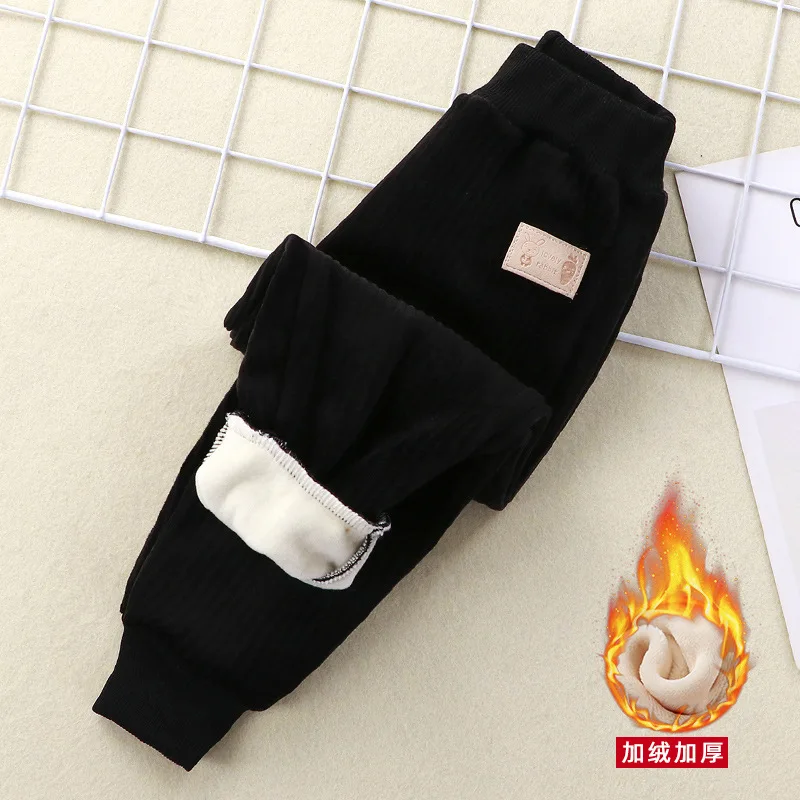 1-7T Kids Pants Children's Sports Pants Boys Girls Long Velvet Pants Autumn Cotton Corduroy Winter Thick Casual Warm Trousers 2