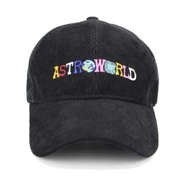 Spring Autumn Corduroy Baseball Caps Men Women Vintage ASTROWORLD Letter Embroidered Hat Unisex Adjustable Snapback Hip Hop Hats