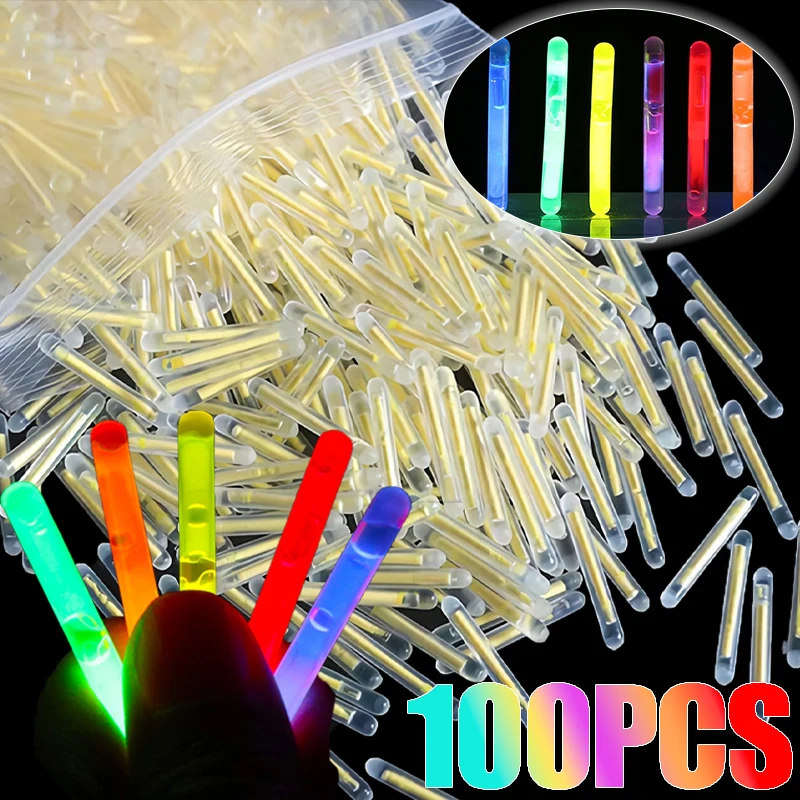 100/10x palos brillantes, luz colorida brillante, palos de fluorescencia química para decoración de boda, luces de caña flotante de pesca nocturna