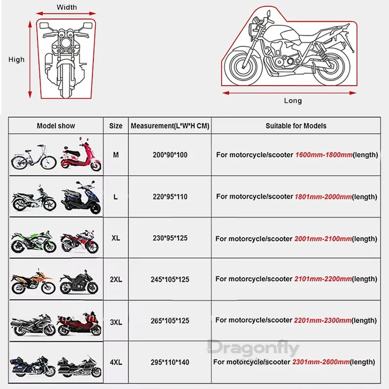 Africa Twin Logo Motorcycle Cover Waterproof Outdoor Scooter UV Protector Rain Cover For Honda CRF1100L CRF 1100 L Africa Twin A
