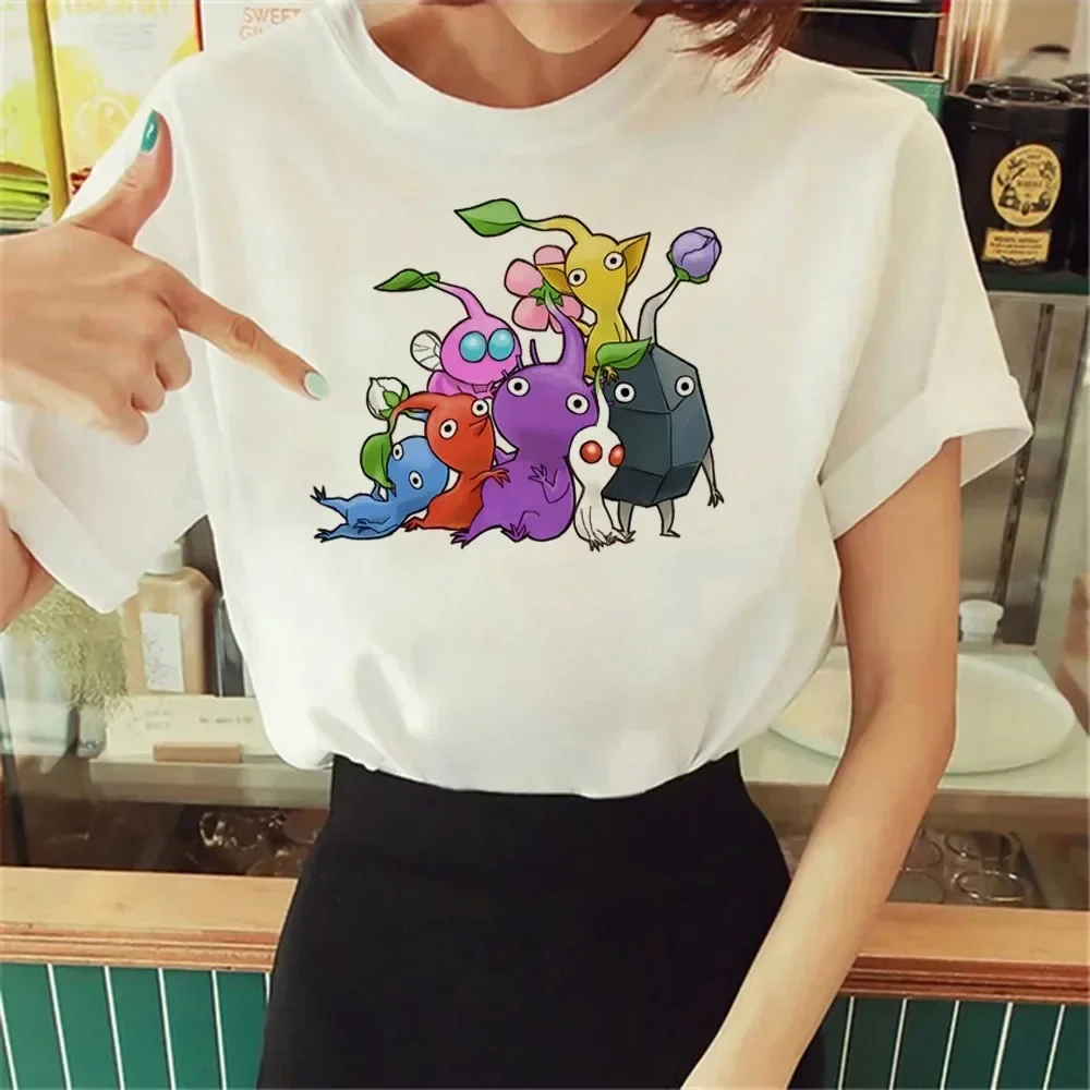 New Pikmin T-Shirt Women's Anime Comics Graphic T-Shirt Girls Comics Clothing Women's T-Shirt