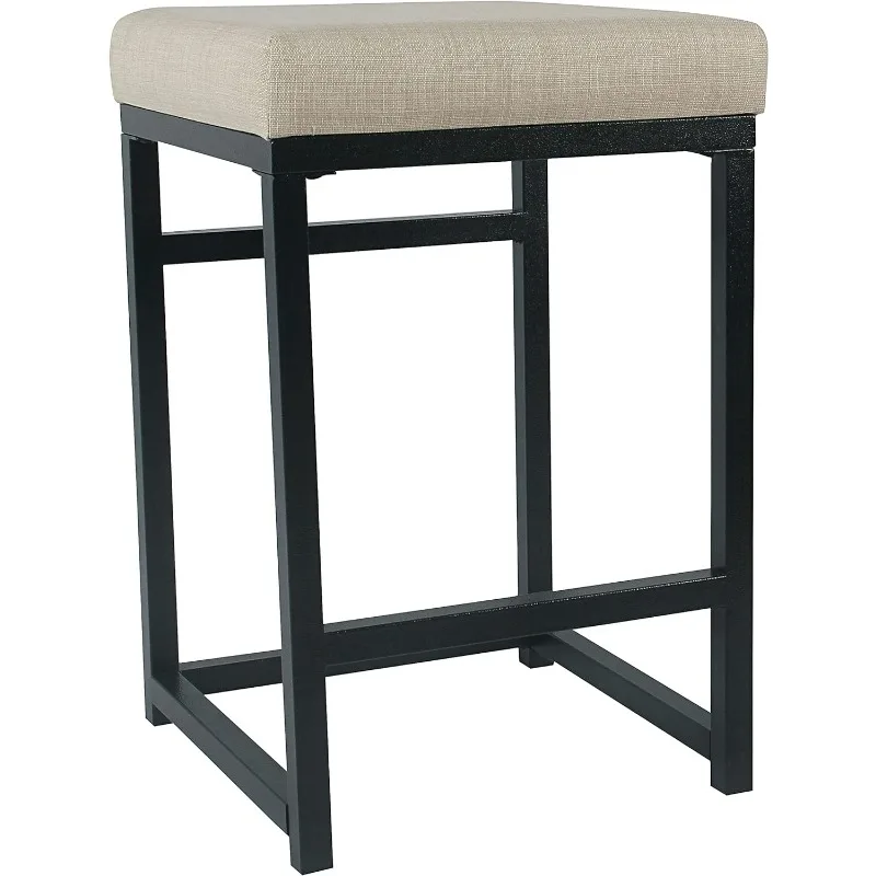 Home Decor | Modern 24-Inch Counter Stool | Backless Metal Frame Bar Stools Counter Height | Decorative Home Furniture