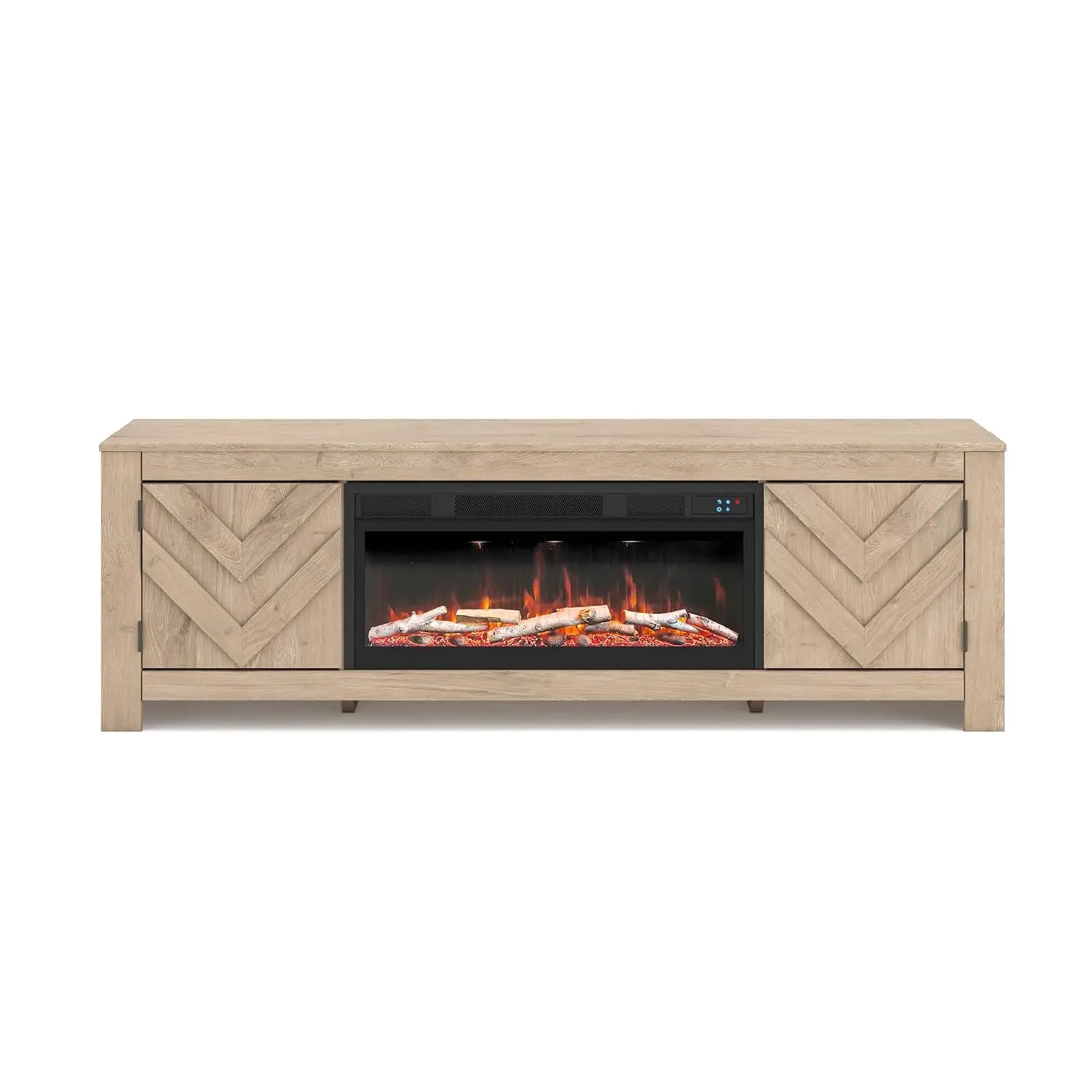 Electric Fireplace TV Stand for 81" TVs, Tan
