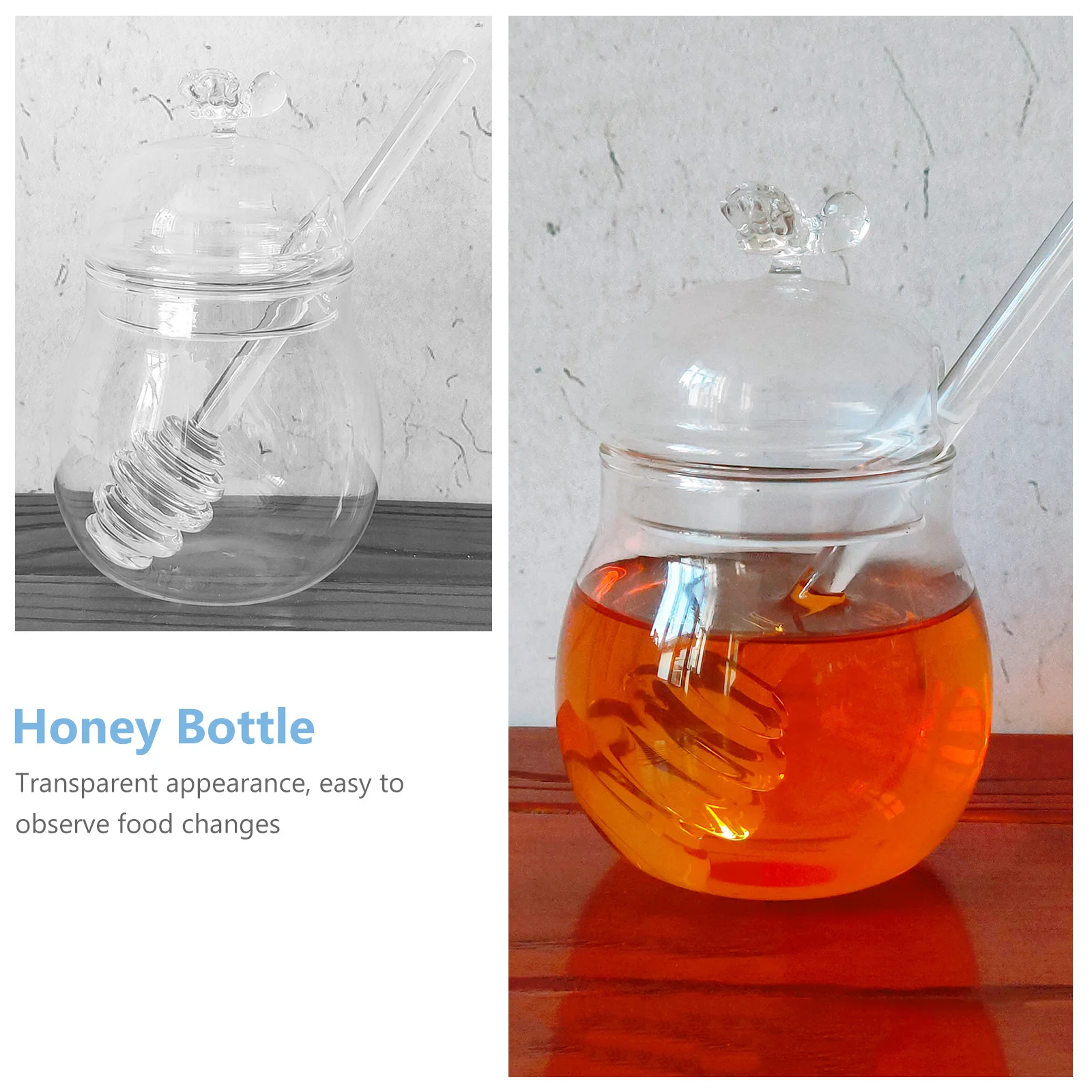 

1Pcs 250ml Honey Container Glass Kitchen Storage Tank Multifunctional Food Jars Eco Friendly Honey Bottle Food Jar