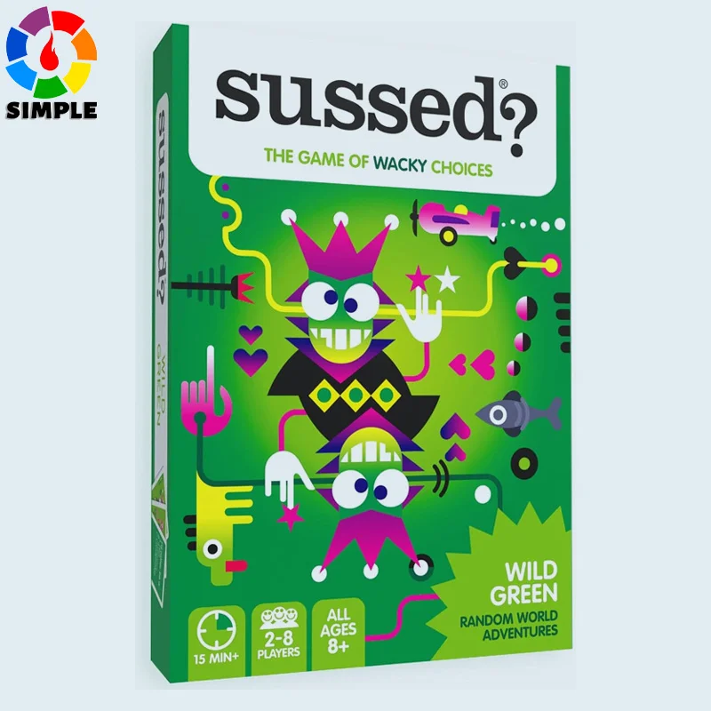 

SUSSED The Game of Wacky Choices - Travel Games & Social Card Game for Kids & Adults